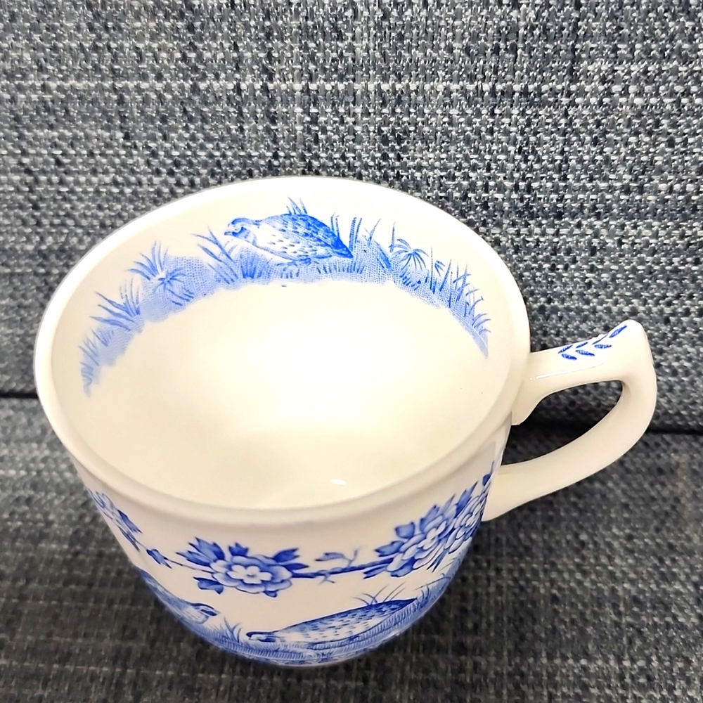 FURNIVALS QUAIL 1913 England China Blue Demitasse Espresso Teacup&Saucer VINTAGE - Picture 6 of 9